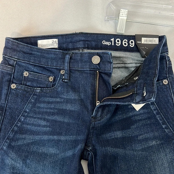 NWT Gap 1969 Dark Wash Always Skinny Size 24 Zipper Ankle Jean - Picture 4 of 12